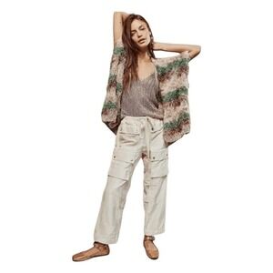 Free People Skip A Beat Utility Cargo Pants Blush Pink Velvet XS